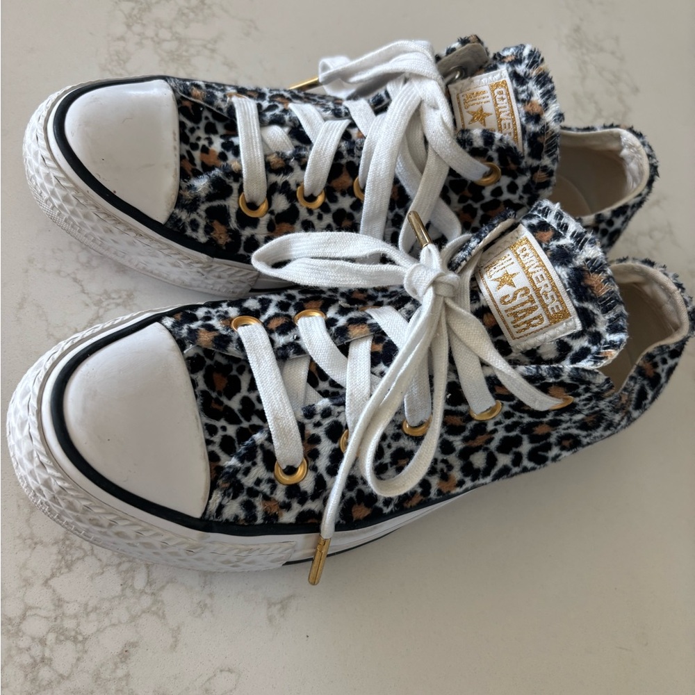 Converse Leopard Print Athletic Shoes